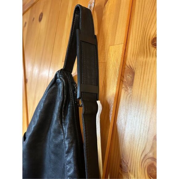 AmeriBag LEATHER Healthy Back Bag Back Pack Sling Shoulder Bag Med 19” BLACK - Picture 9 of 14